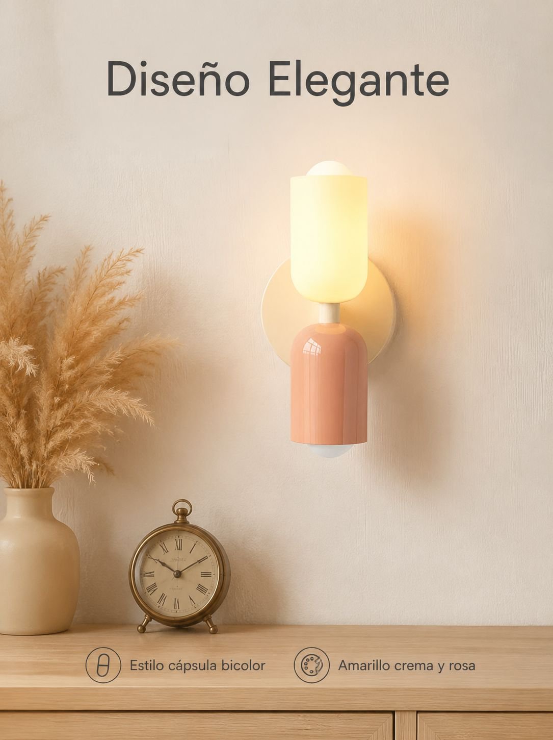 Lámpara de pared estilo crema para dormitorio