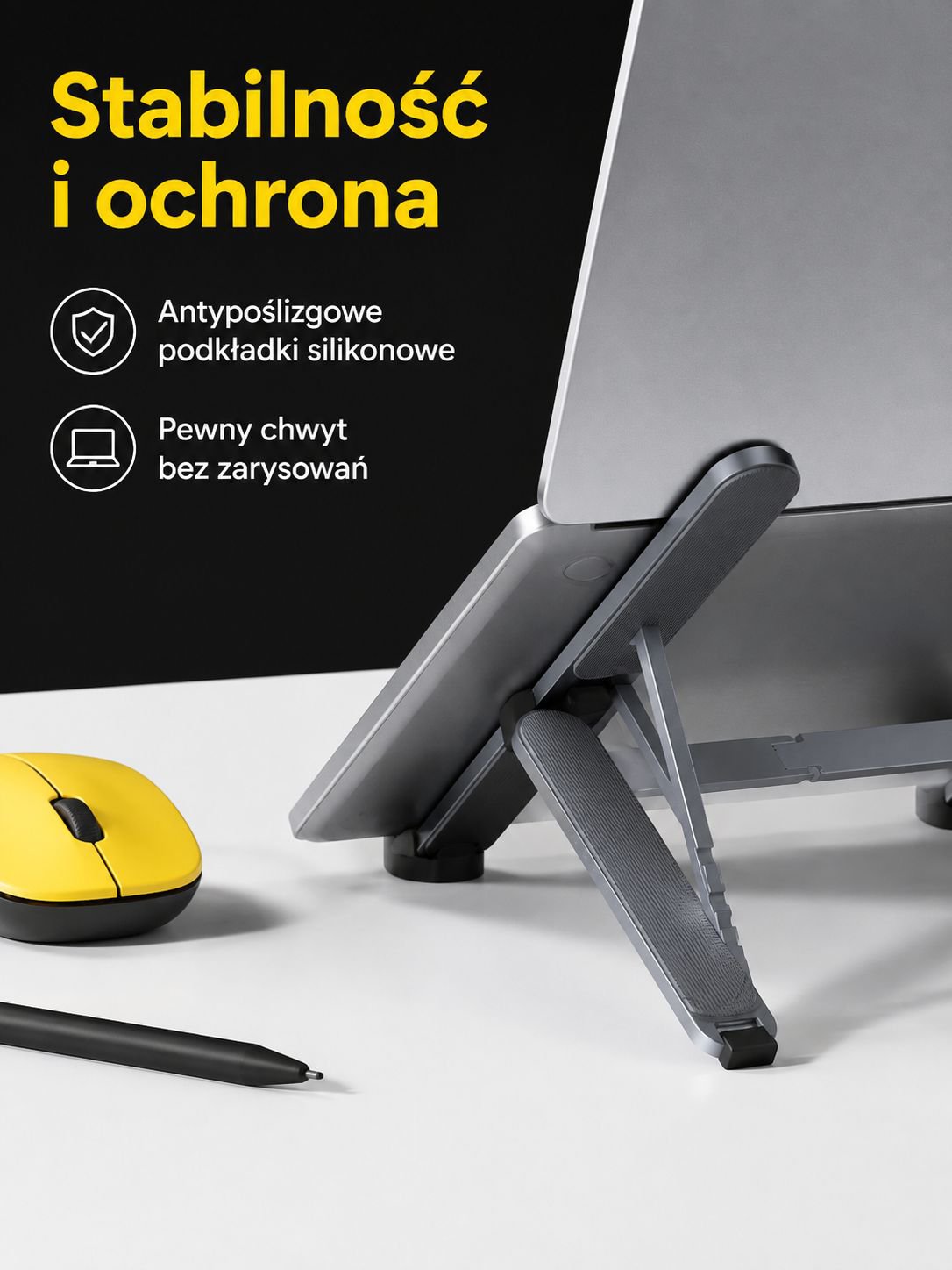 Stojak na laptopa z dodatkowymi portami