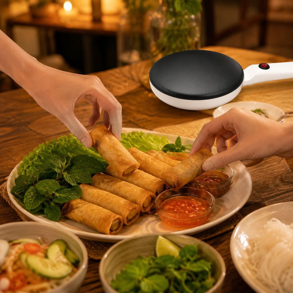 Mini machine à crêpes avec design ergonomique