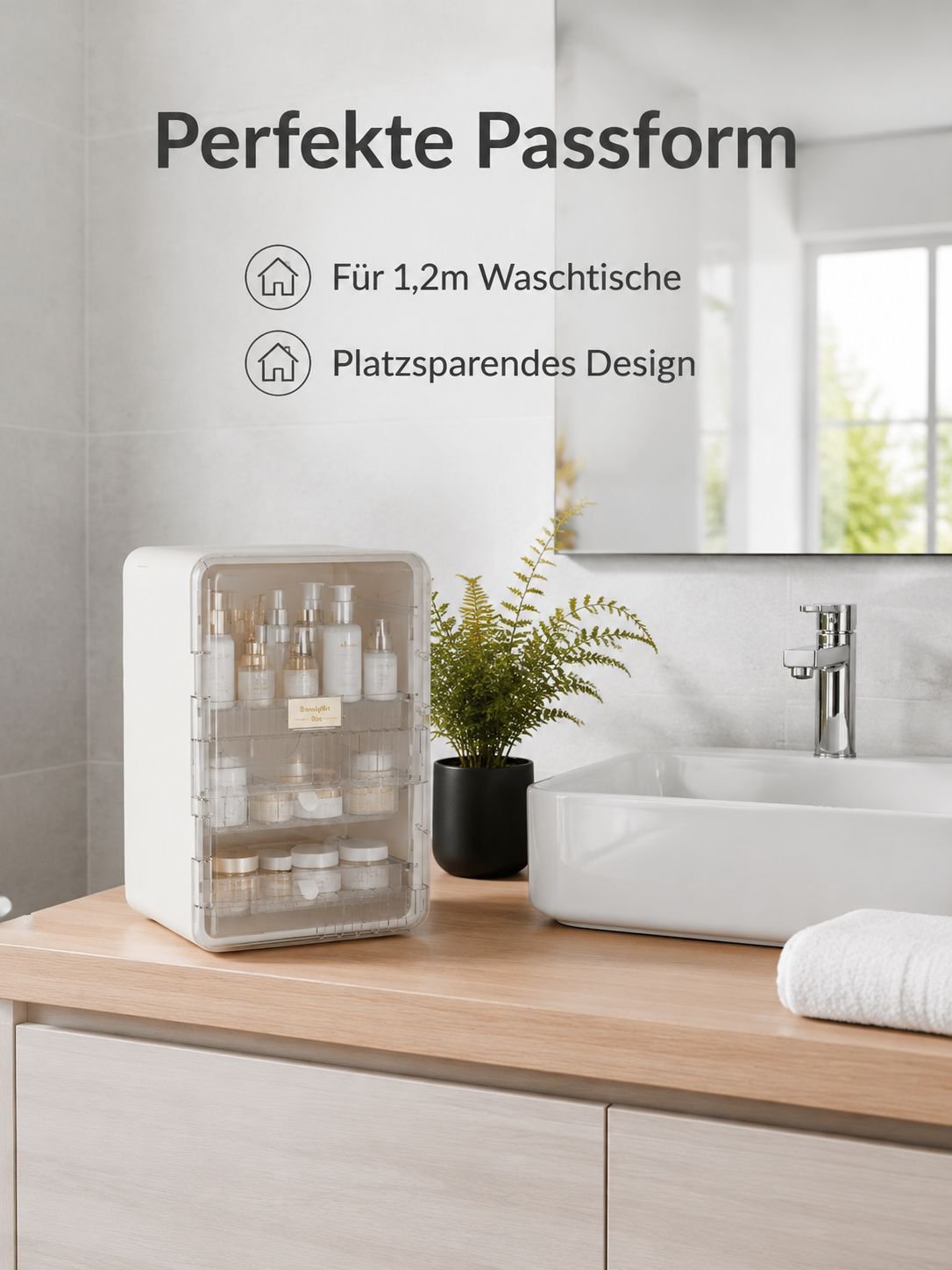 Hochwertige faltbare Make-up-Box, große staubdichte Aufbewahrungsbox