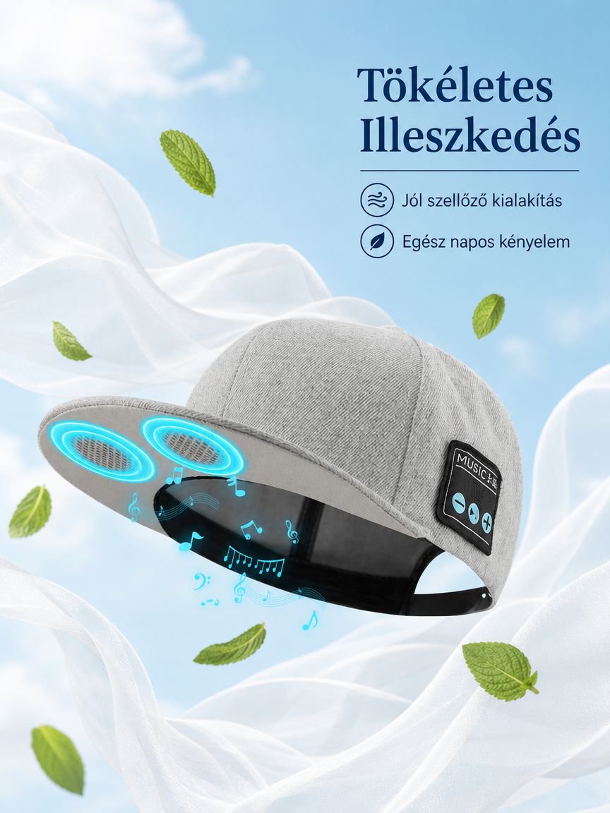 Kétszólamú sztereó Bluetooth zenei baseball sapka kültéri sportoláshoz