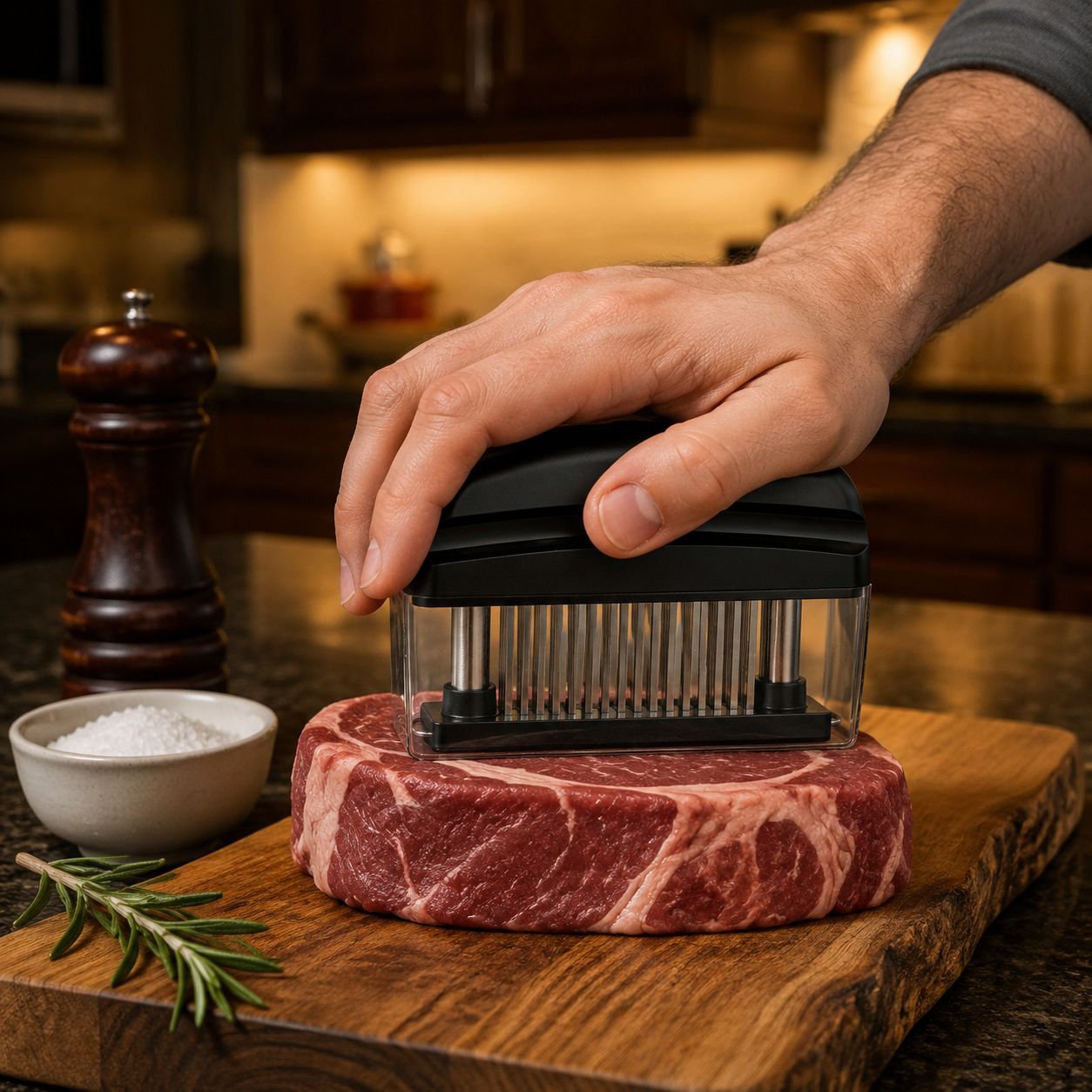 Aguja ablandadora de carne de 48 pines negra para cocina