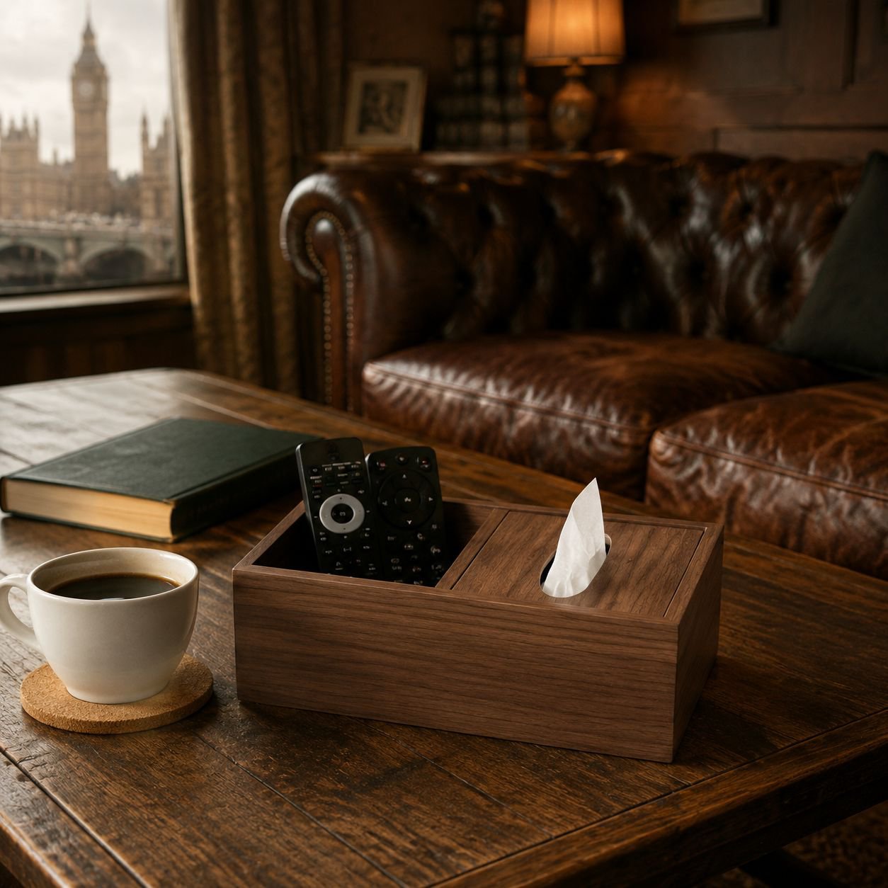 Living Room Coffee Table Multifunctional Tissue Storage Box, Remote Control Organizer