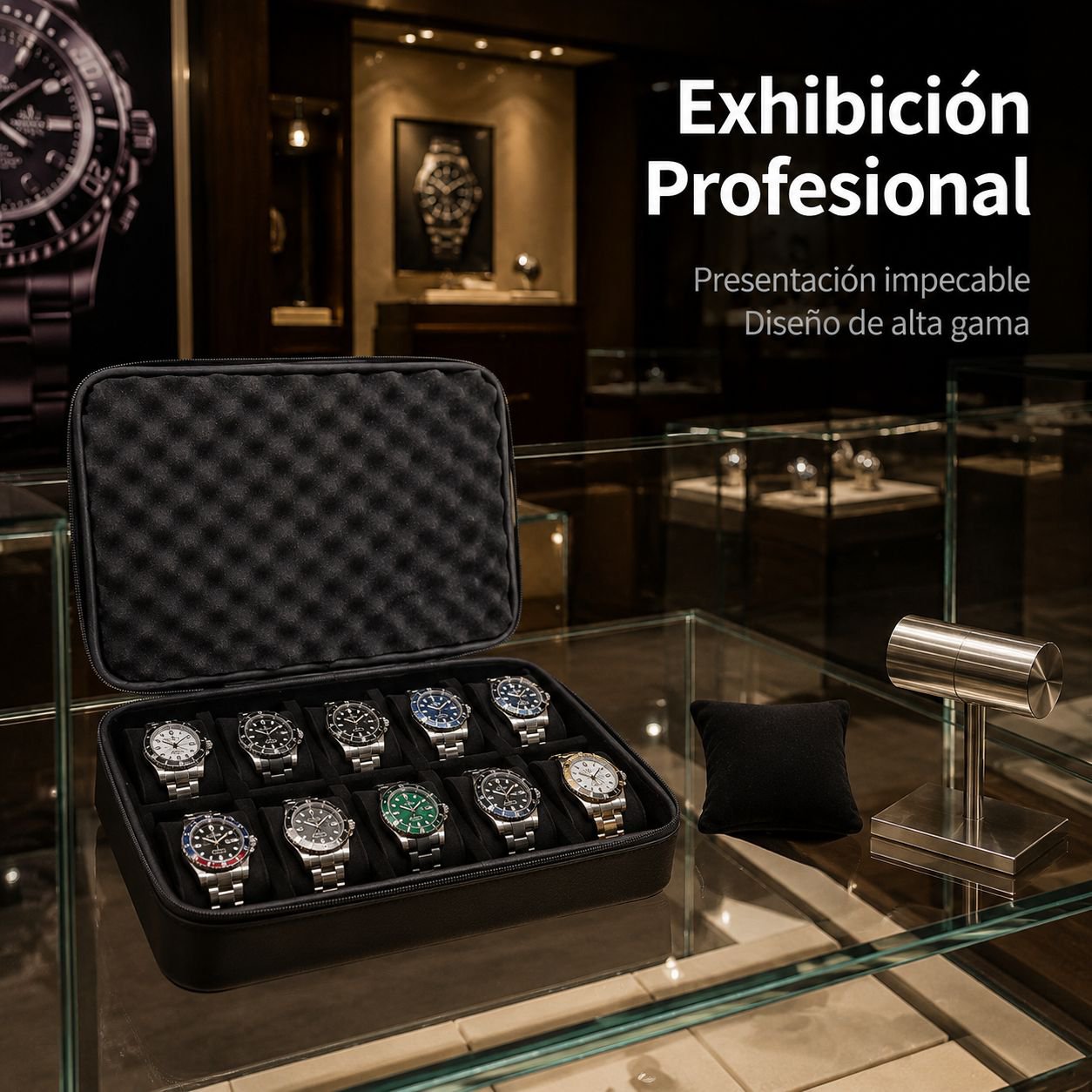 Compatible con cajas de almacenamiento de relojes de 15 ranuras.