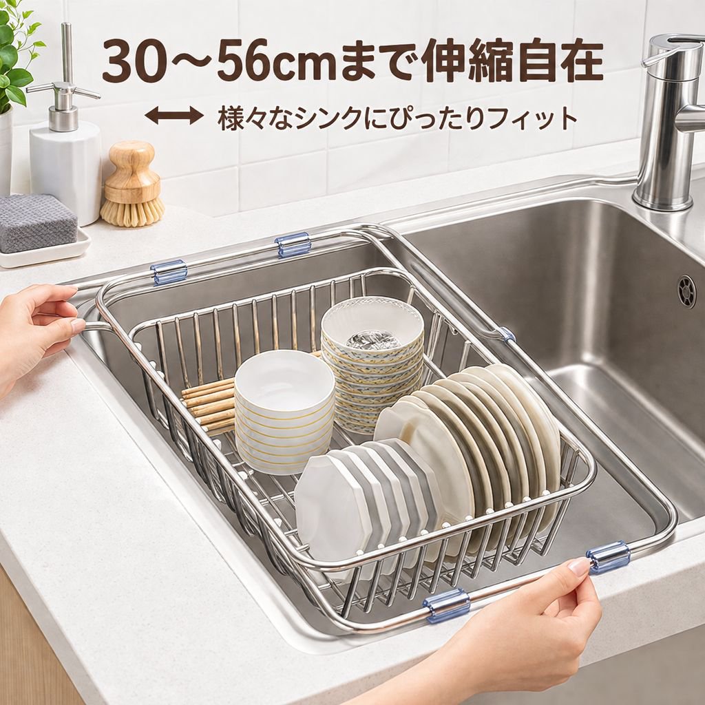 キッチン用ステンレス水槽排水バスケット