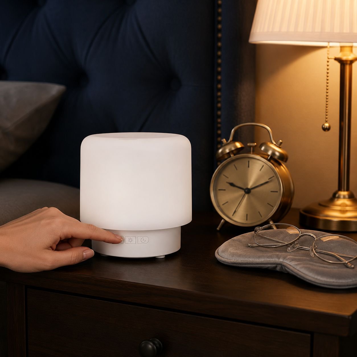 Seven color mood light humidifier in living room