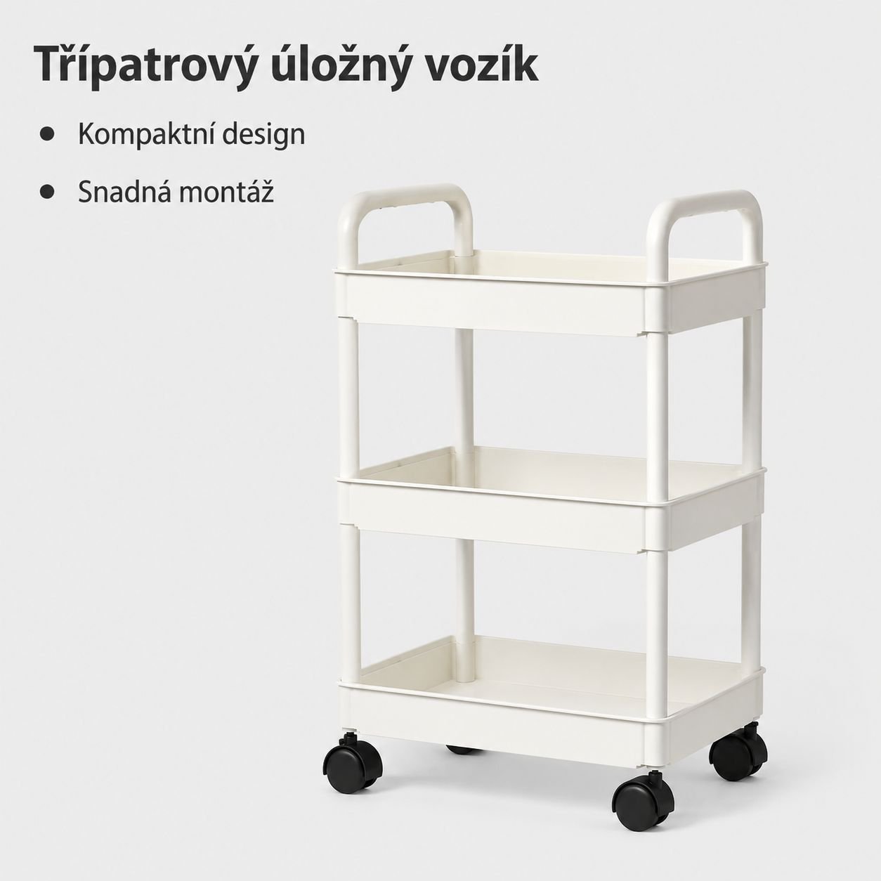 Přemístitelný vícevrstvý regál na úzké prostory v domácnosti