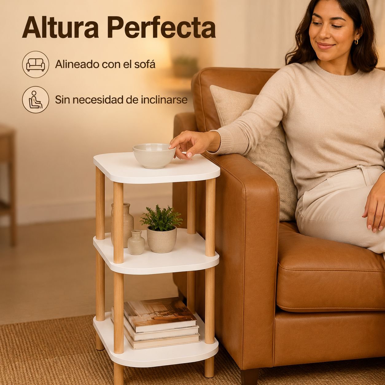 Mesa auxiliar móvil de estilo retro