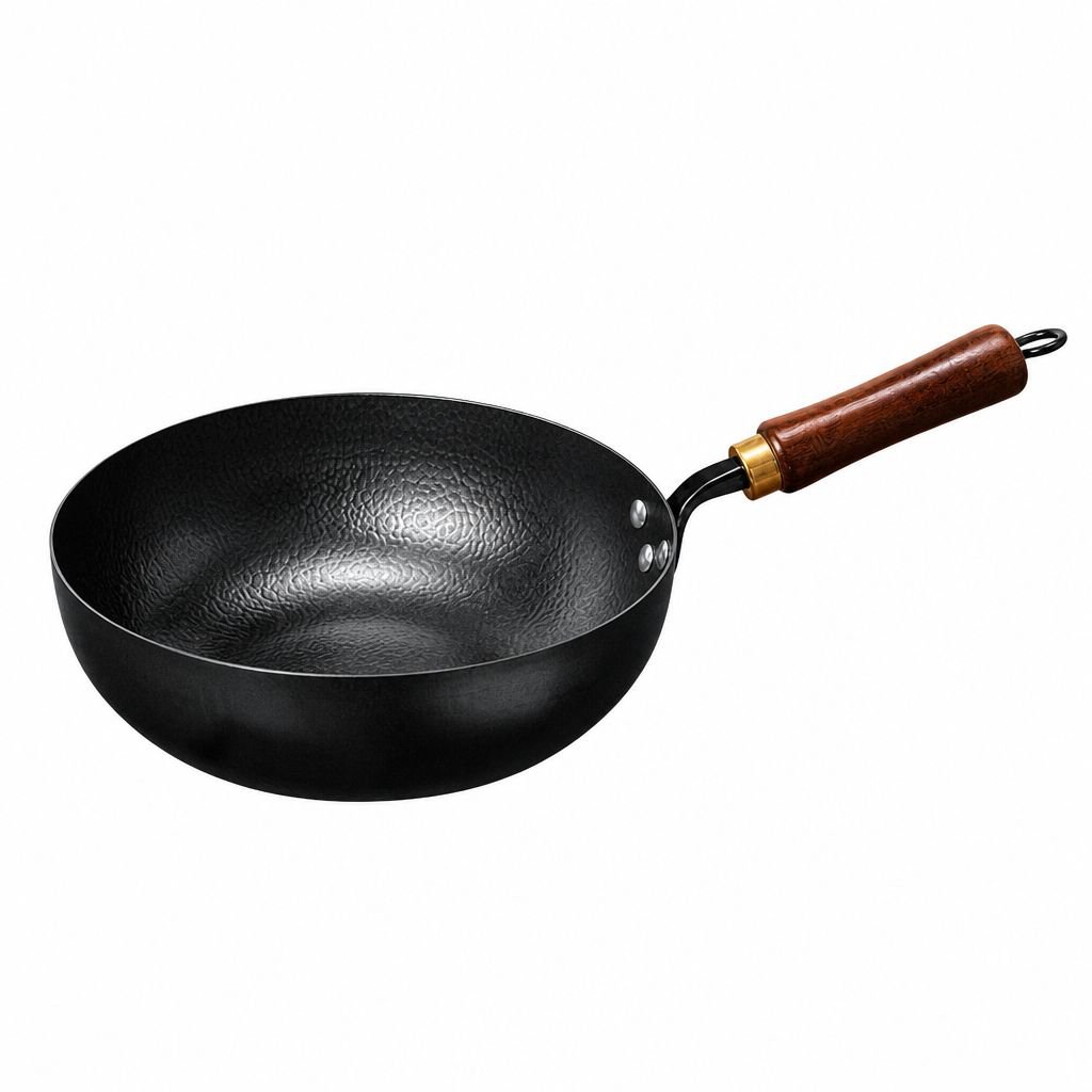 Healthy Uncoated Iron Flat Pan for One Person Household Cooking Small Frying Pan