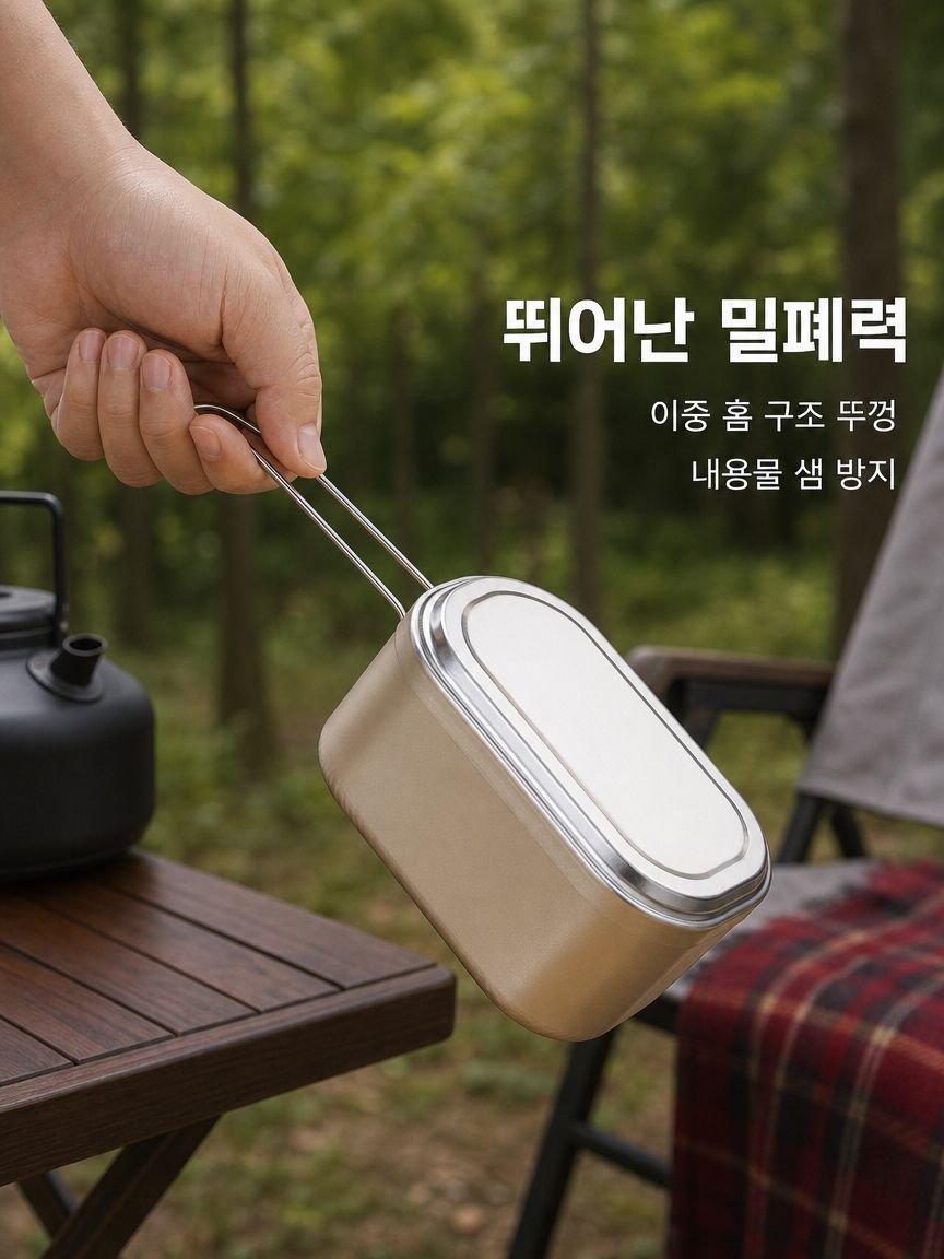 알루미늄 재질의 휴대용 캠핑 도시락