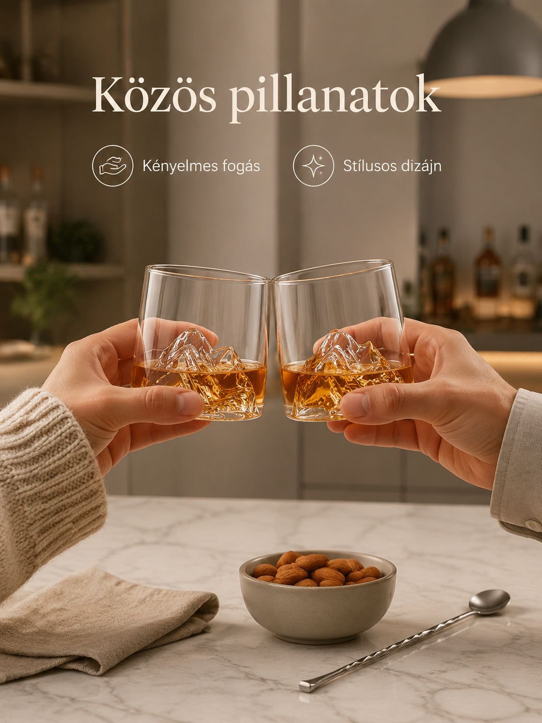 Átlátszó háztartási whisky pohár