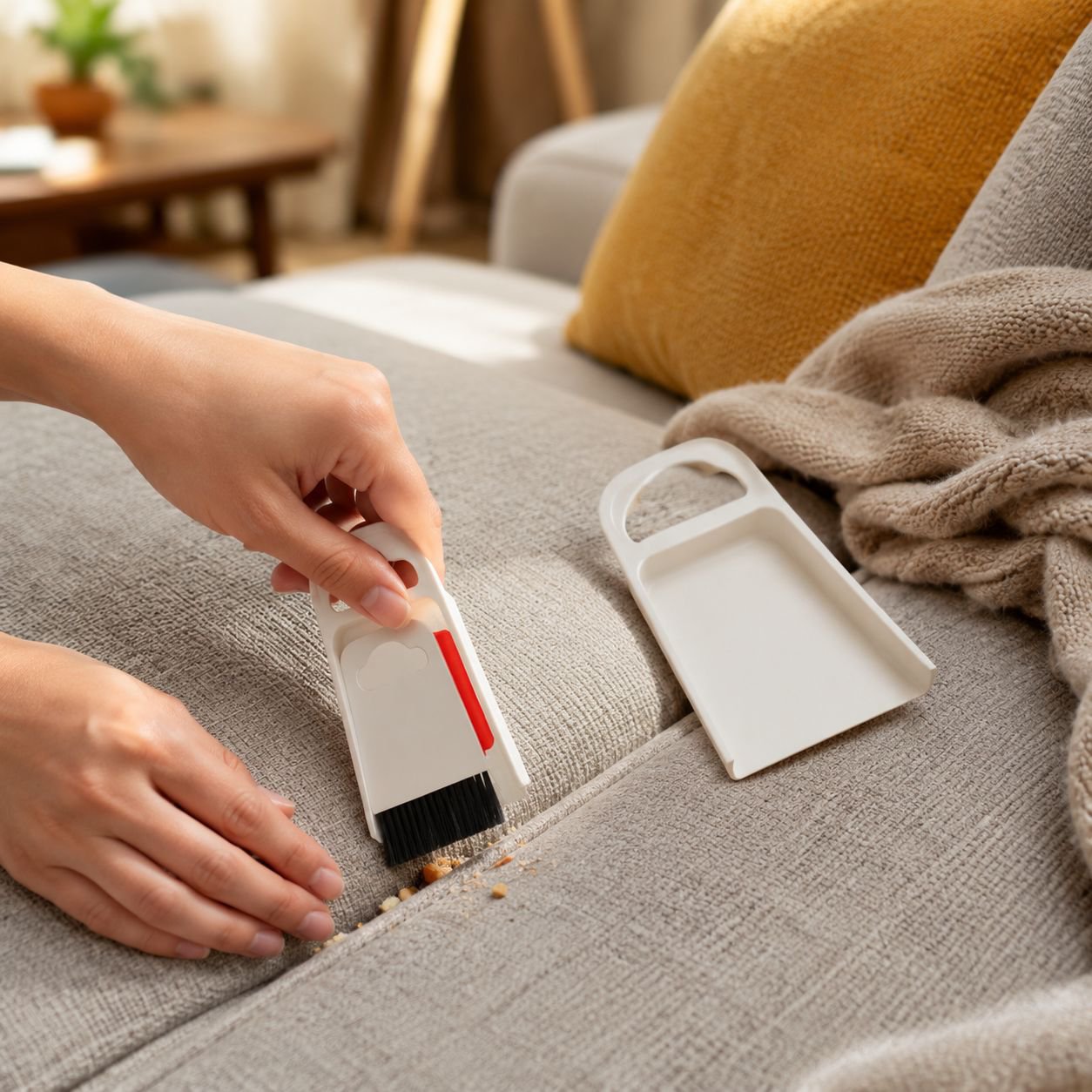 Efficient dust removal with desktop cleaning set