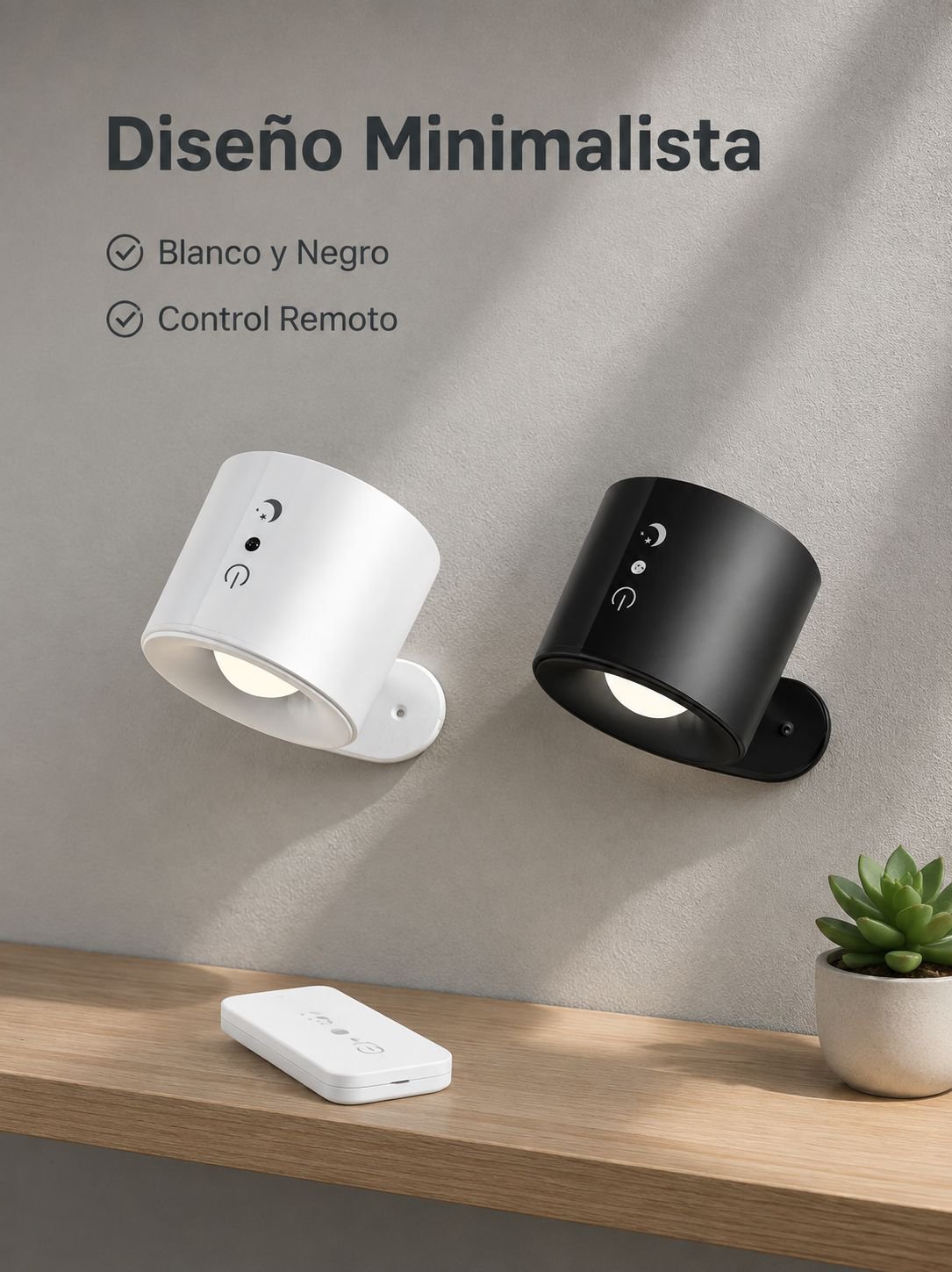 Lámpara de lectura de mesa con control remoto