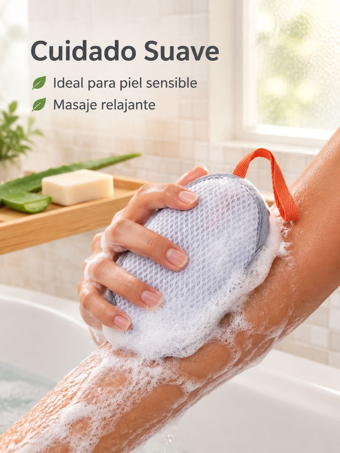 Malla de espuma para baño de estructura sándwich