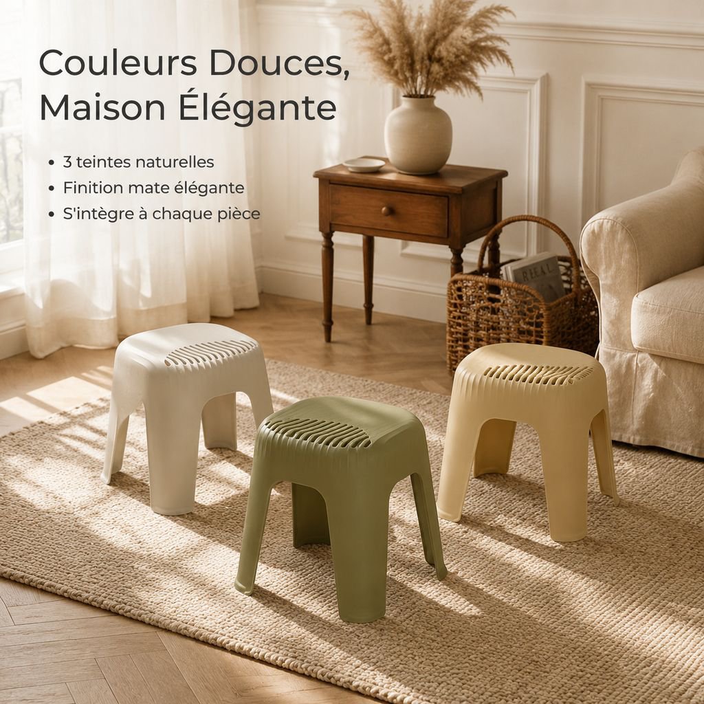 Tabouret en plastique antidérapant empilable et épaissi