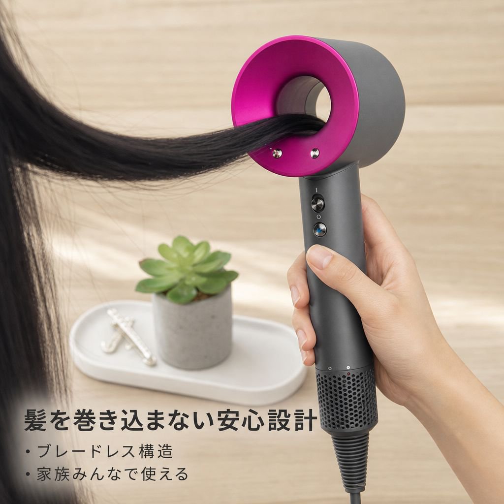 刃のないマイナスイオンヘアドライヤー、静音設計で家庭用、豊富なカラーバリエーションをご用意。