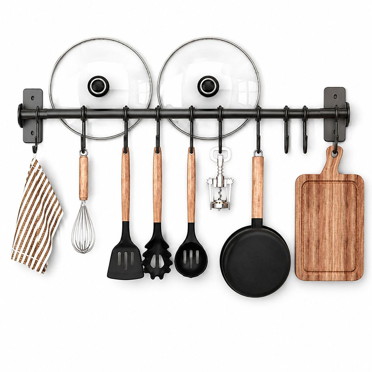 No-drill Wall Hooks Multi-functional Kitchen and Bathroom Storage Rack