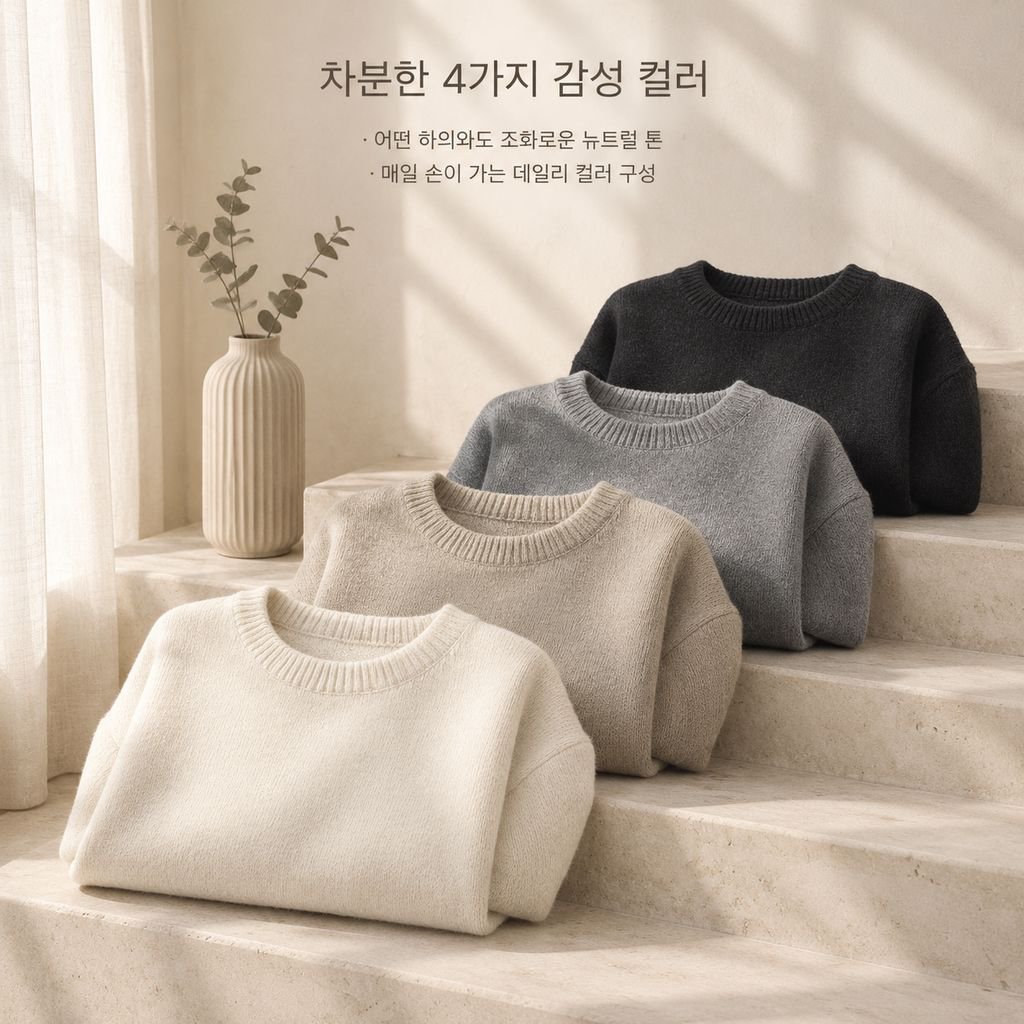 남성 가을 겨울 도톰한 루즈핏 오버핏 니트 스웨터 자켓 아우터