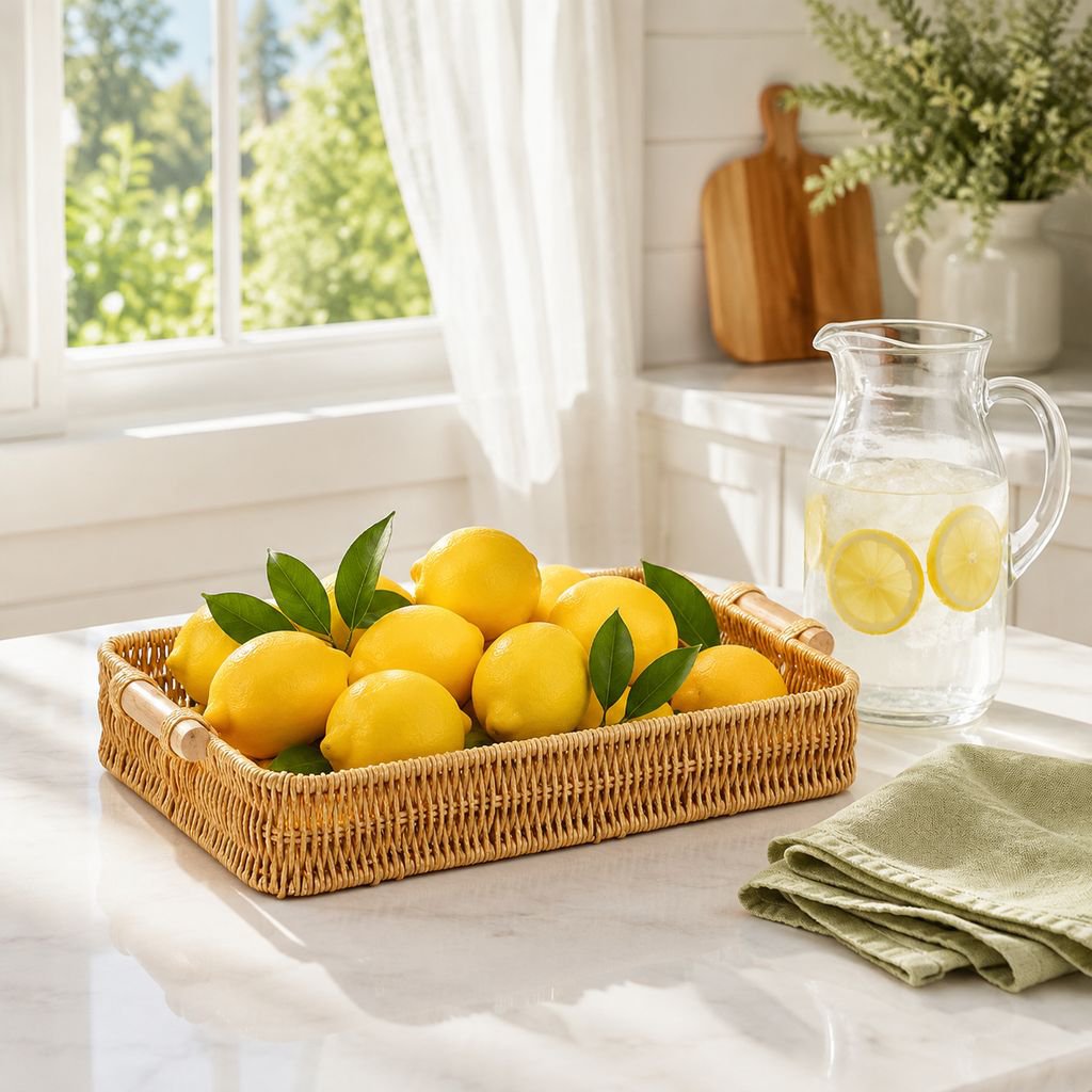 Imitation rattan fruit plate hand-woven Japanese bread basket steamed bun basket living room home st
