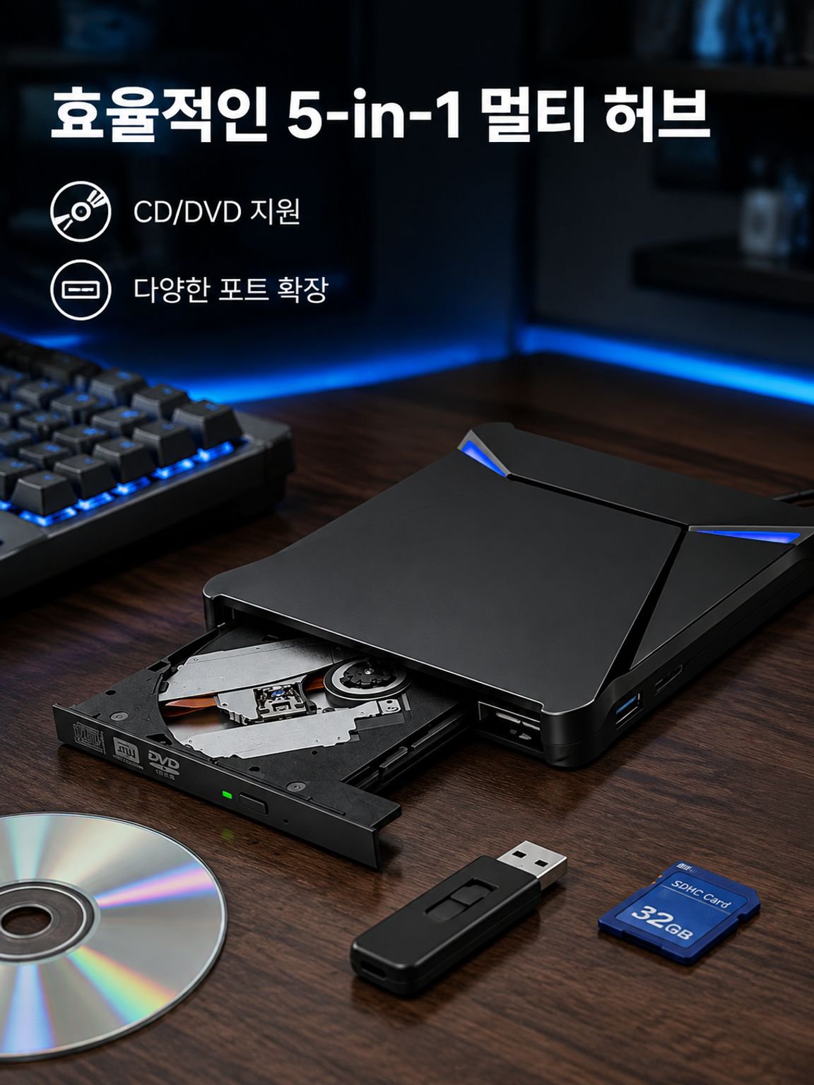 다기능 5인 1 외장 라이트 드라이브 레코딩기