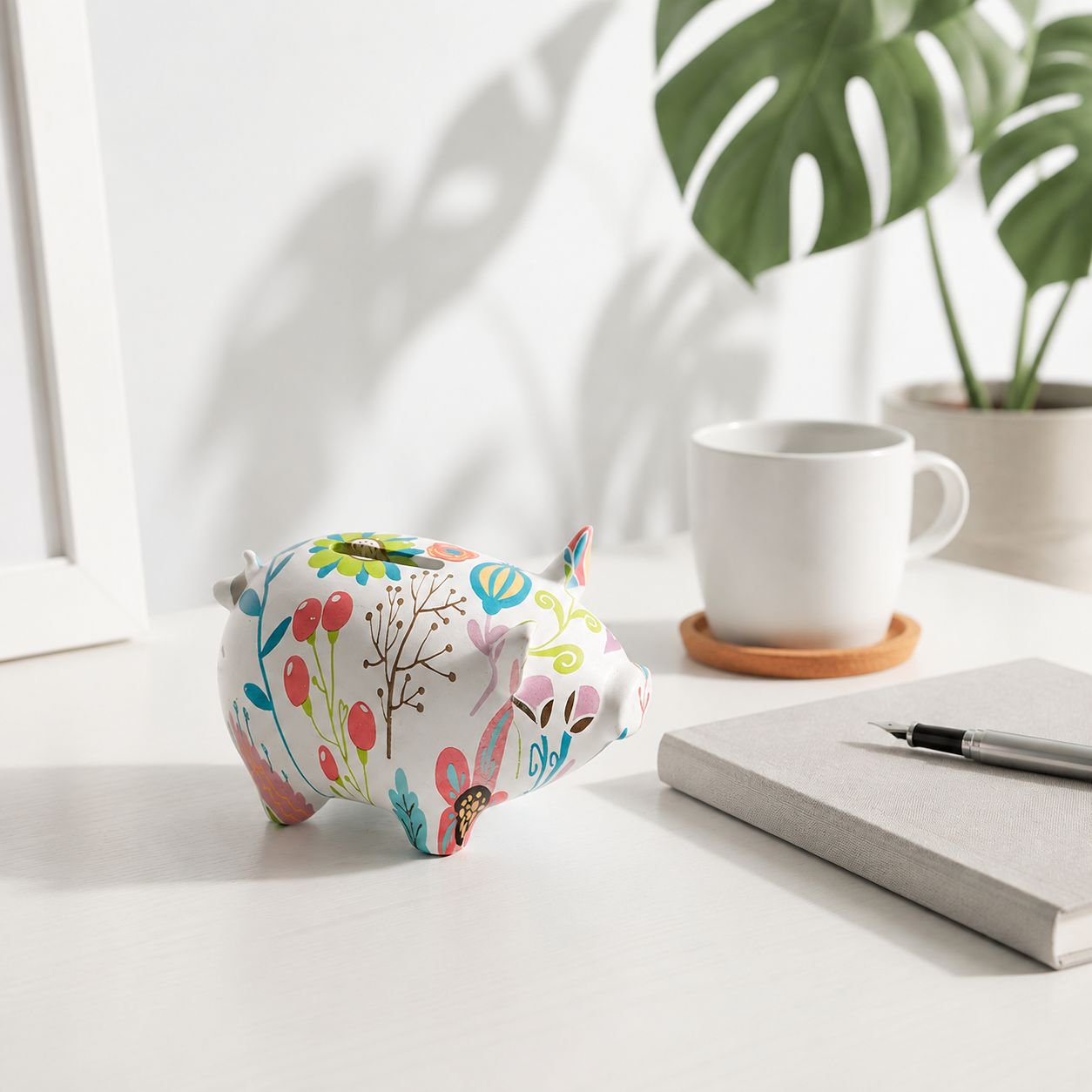 Unique gift idea water transfer ceramic savings bank