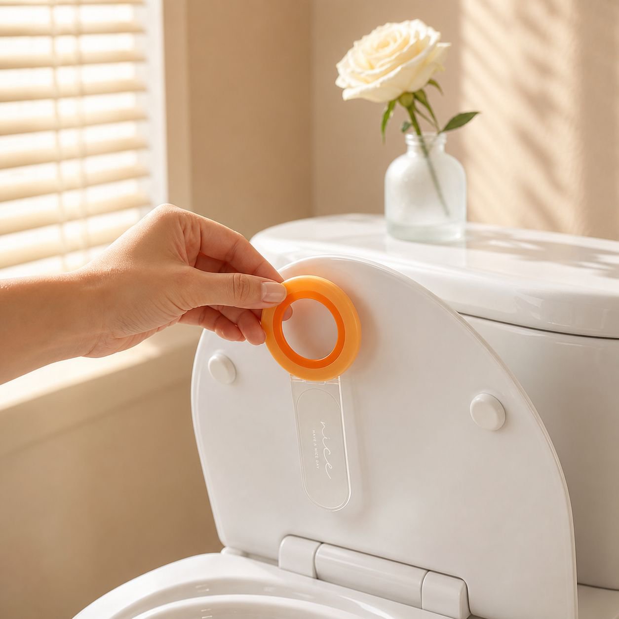 Universal fit toilet lid handle for home bathrooms