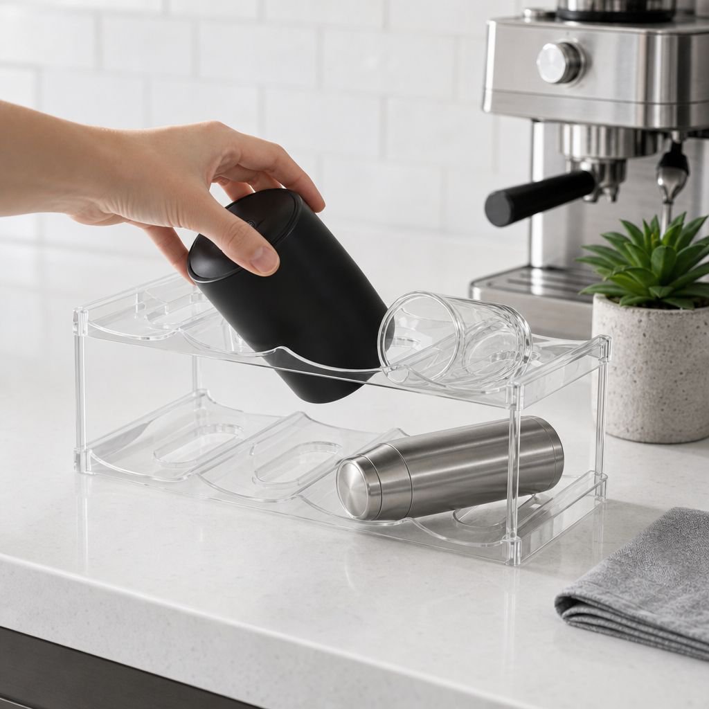 Living Room Desktop Multi-layer Transparent Water Cup Organizer Thermos Cup Holder
