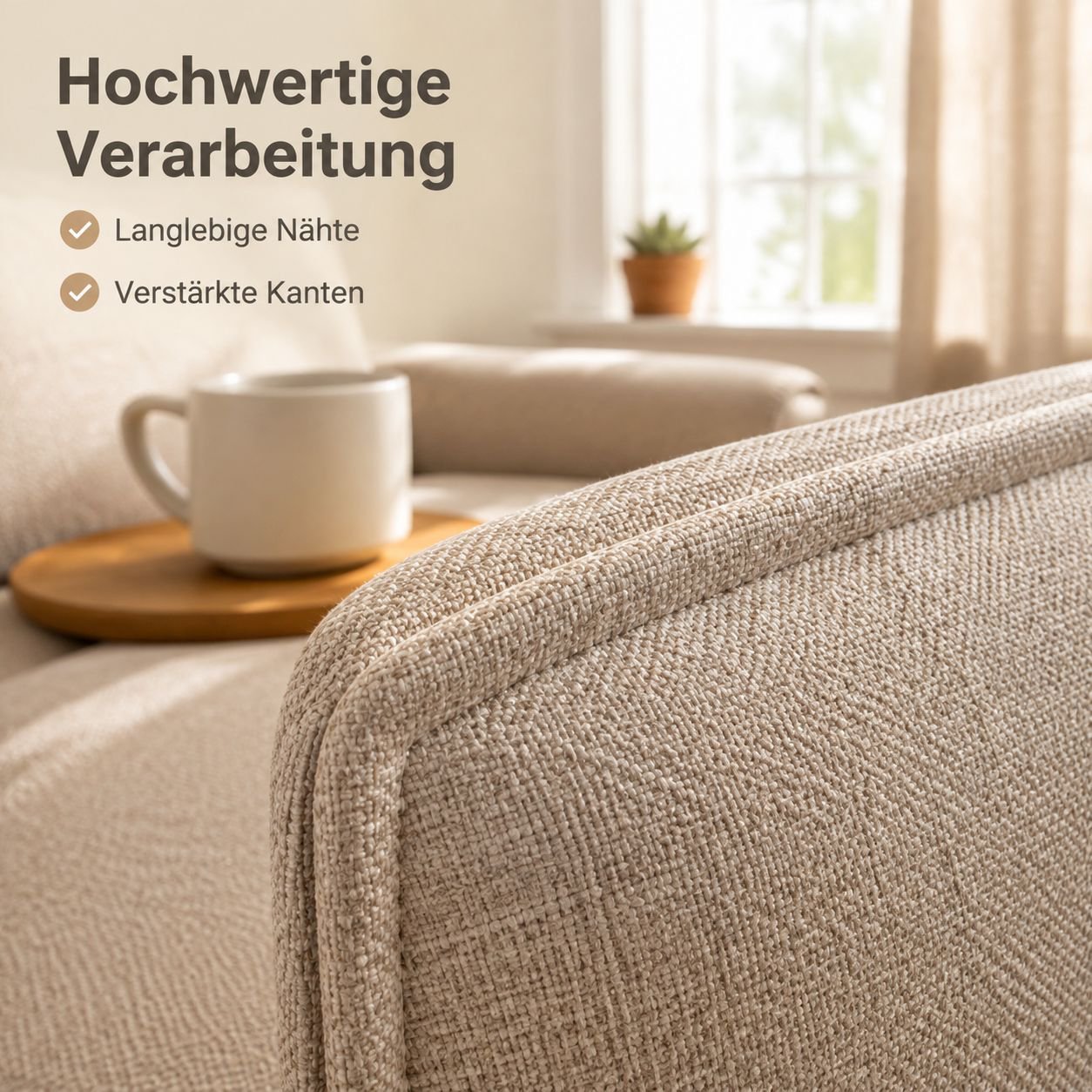 Moderner und schlichter Sofakissenbezug aus Baumwoll-Leinen