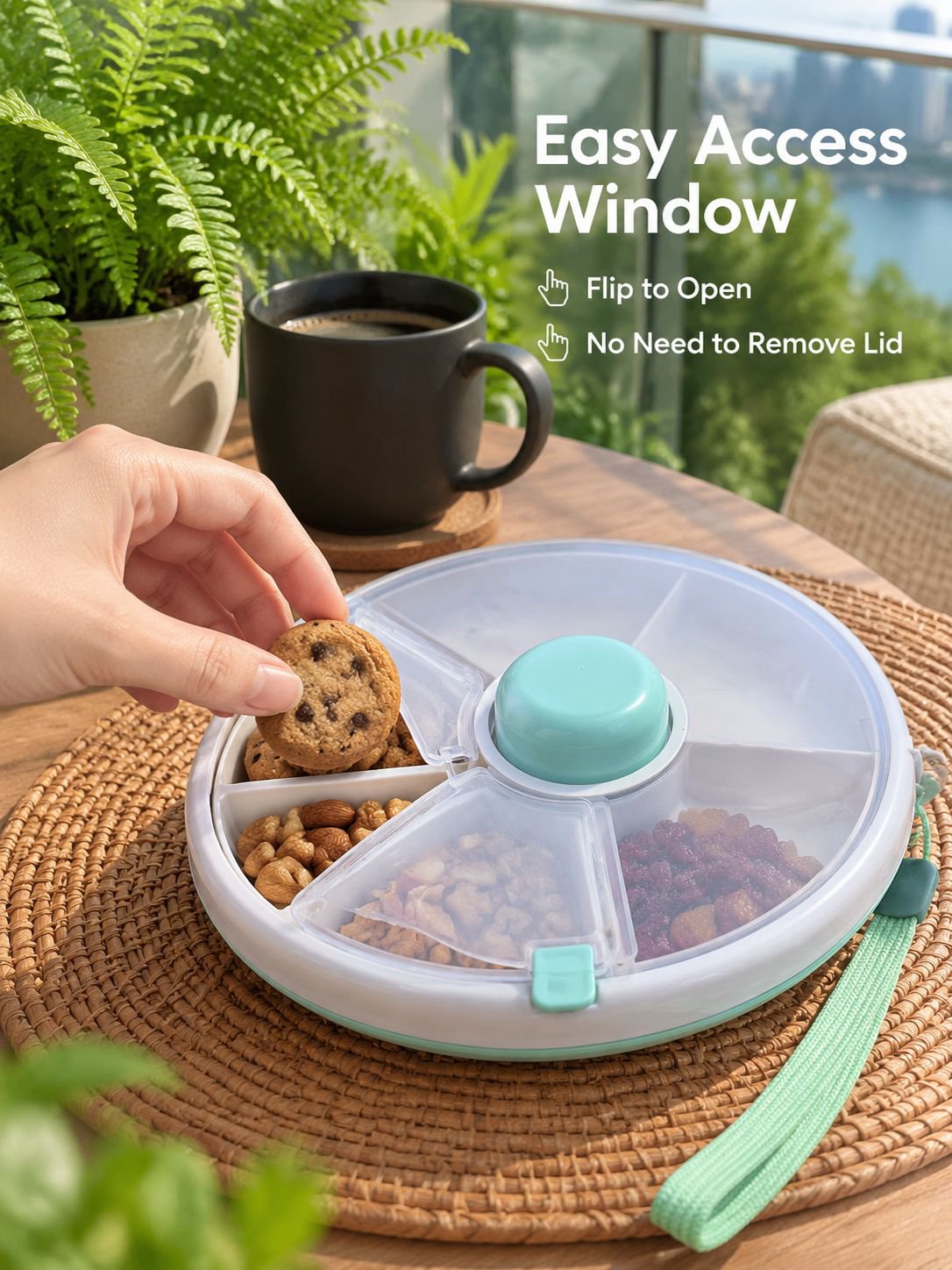 Rotating Snack Container with Lid