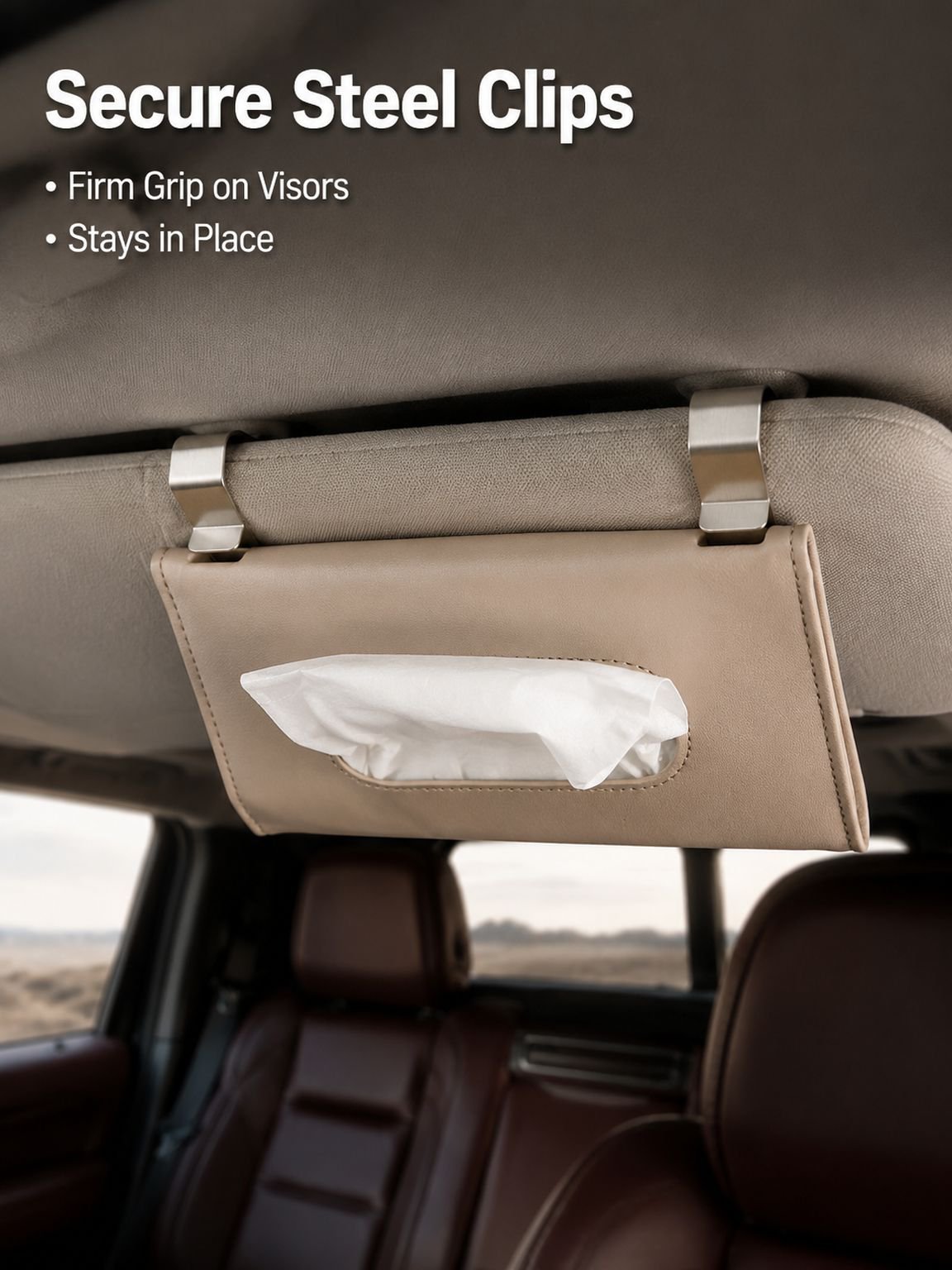 Car sun visor tissue bag storage box
