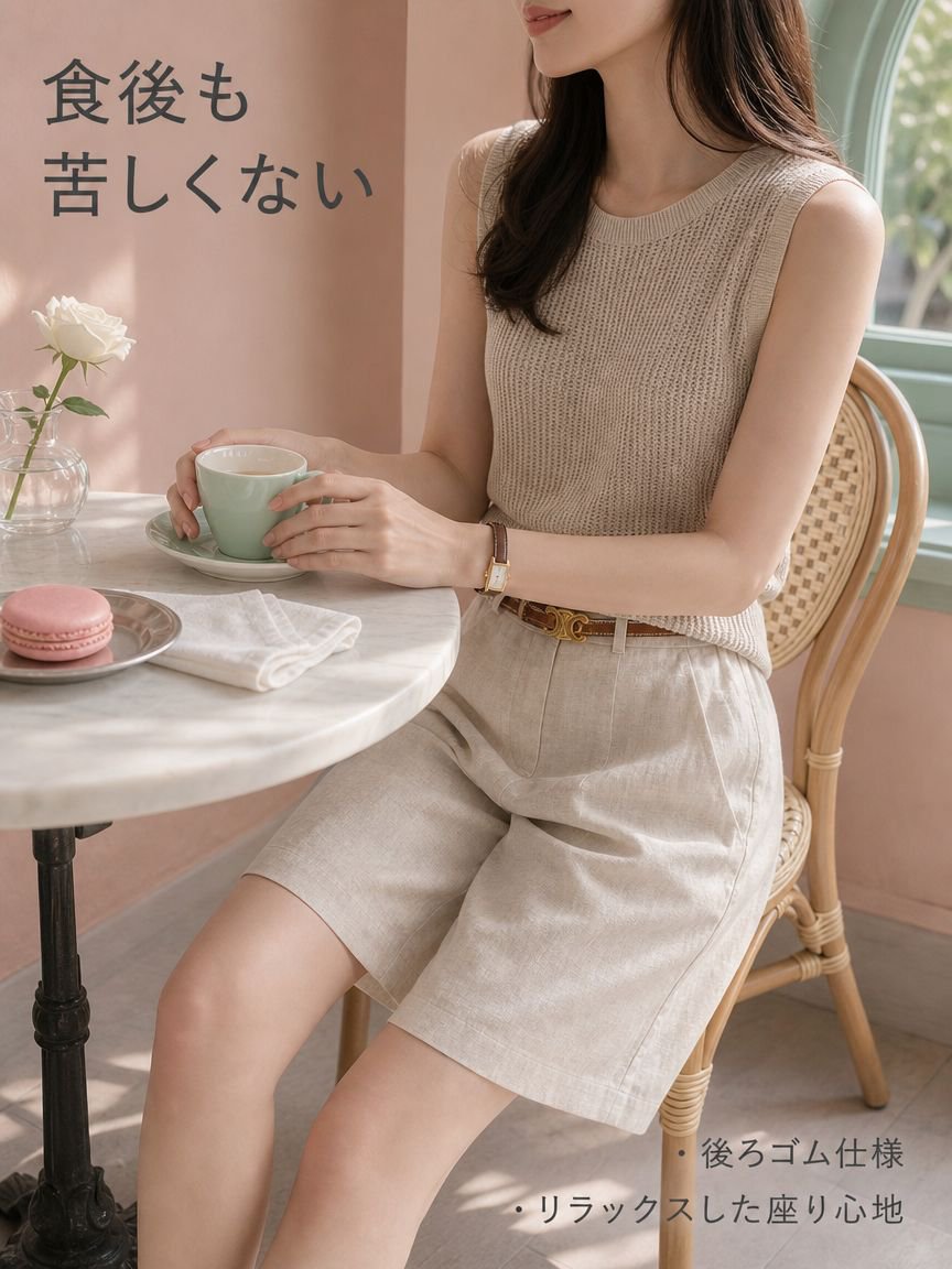 通気性抜群の女性用短パンディテール