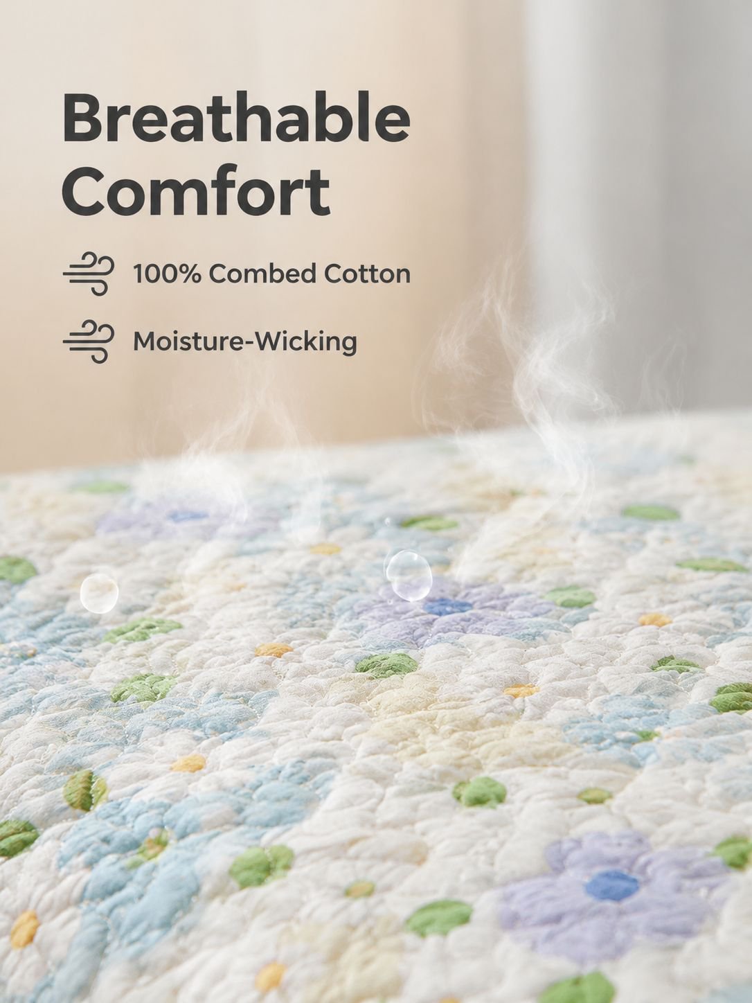 Close-up view of all-season cotton sofa cushion fabric detail