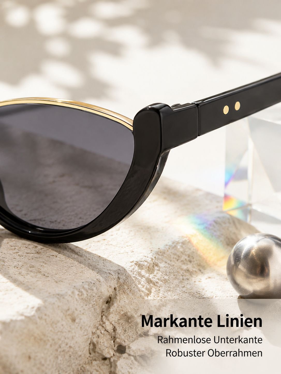 Halb-Rahmen Sonnenbrille mit individuellem Stil