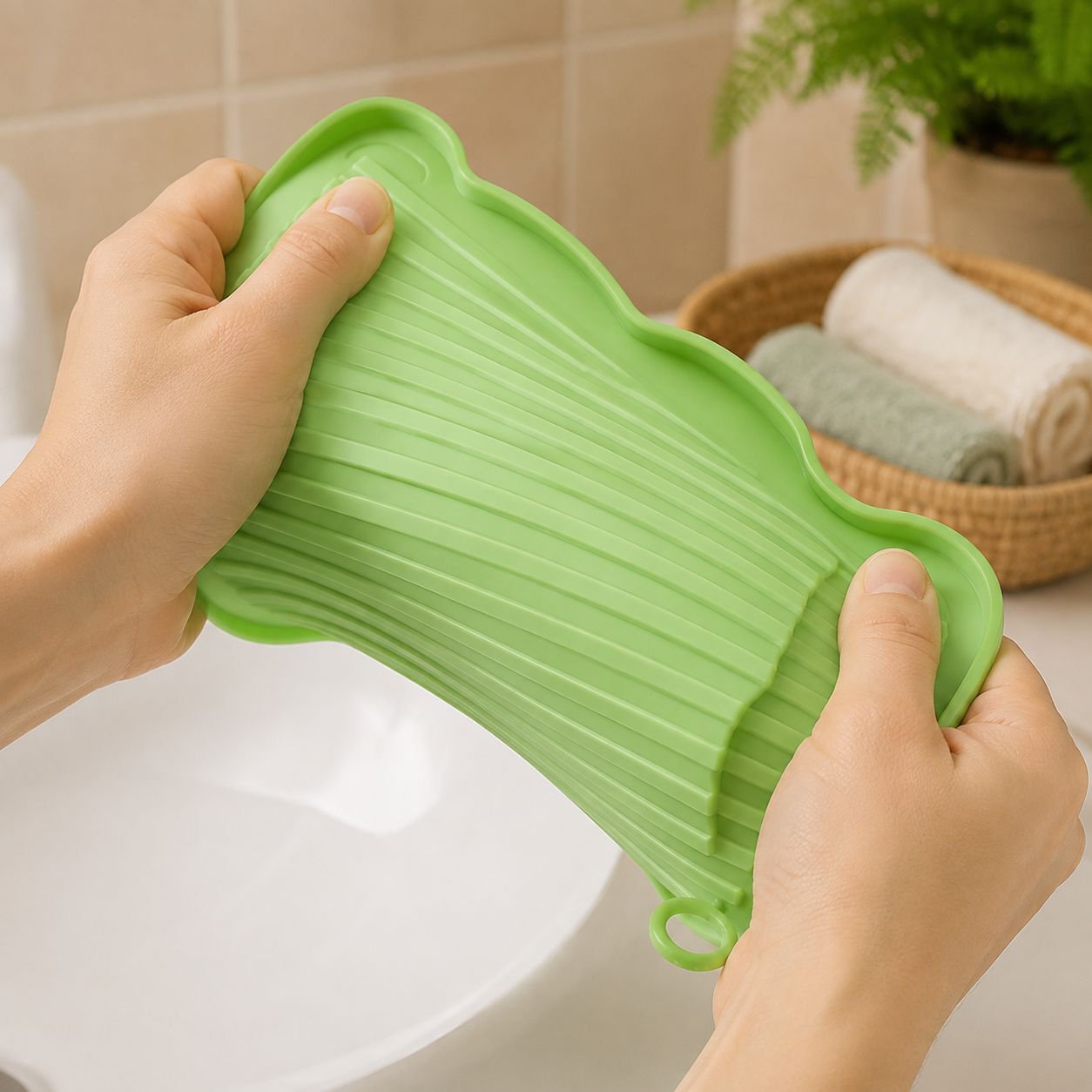 Flexible silicone washboard for delicate laundry and food prep