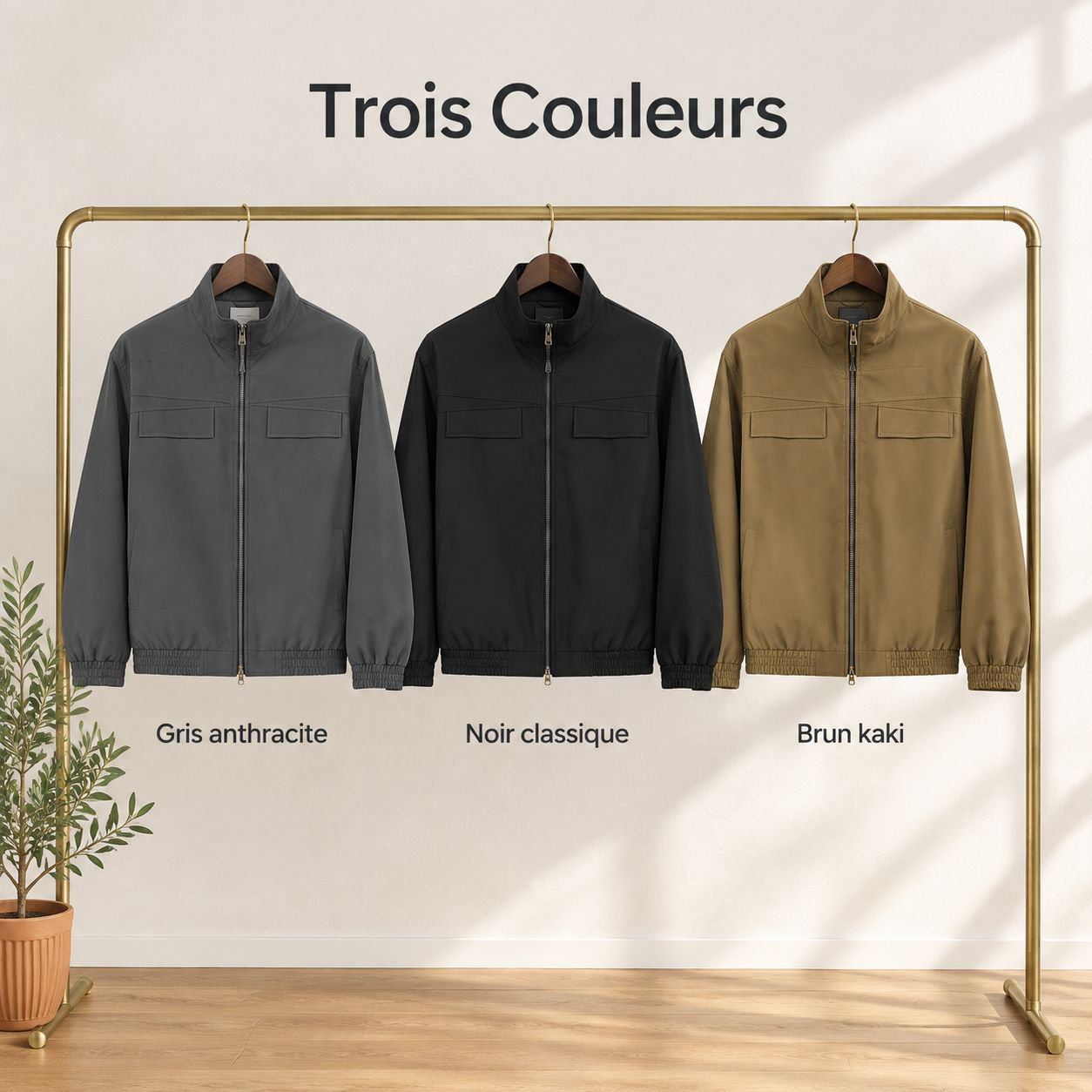 Veste homme col montant style japonais automne hiver
