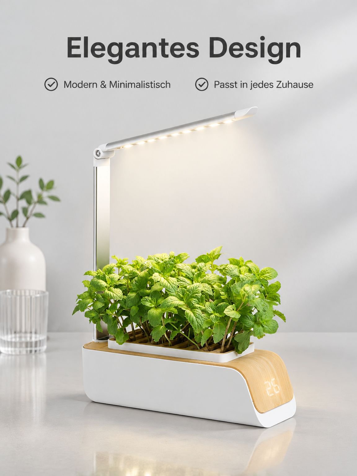 Intelligenter LED-Pflanzentopf mit automatischer Beleuchtungszeit