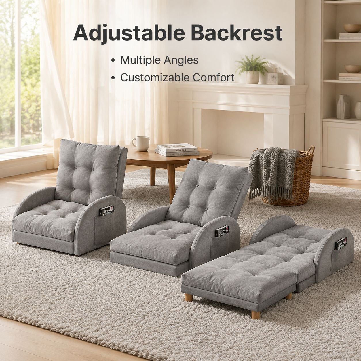 Foldable single-seat lounge chair