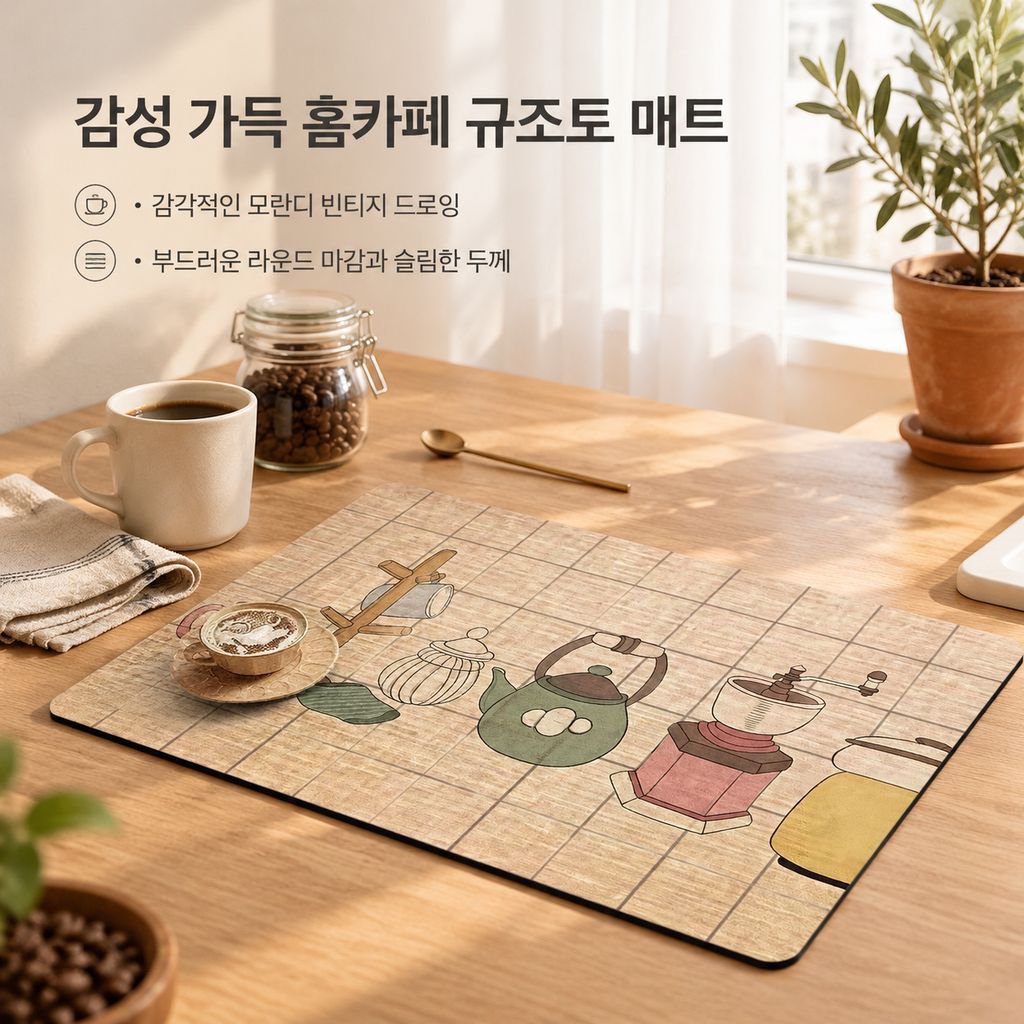 빈티지 규조토 식기건조매트 빠른건조 흡수 미끄럼방지 주방매트