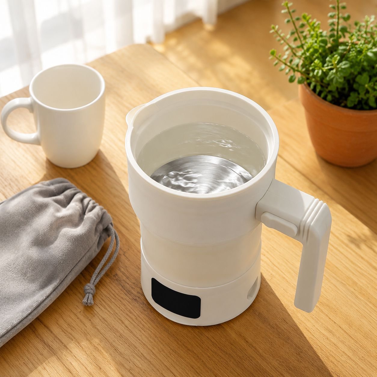 Botella de agua portátil y plegable para viajar