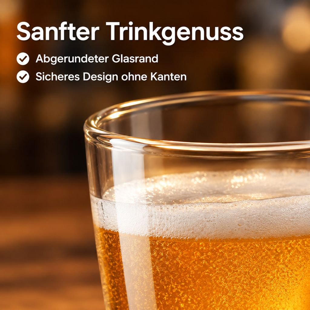 Dickwandiger Bierkrug aus Glas mit großem Fassungsvermögen
