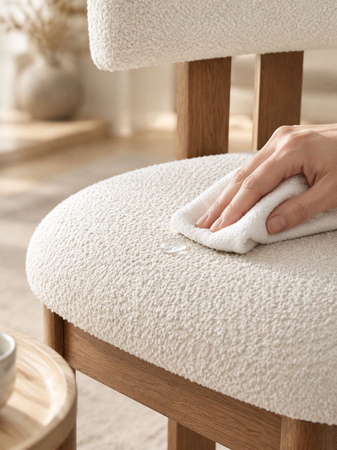 Chaise rétro en bois massif dans une salle à manger