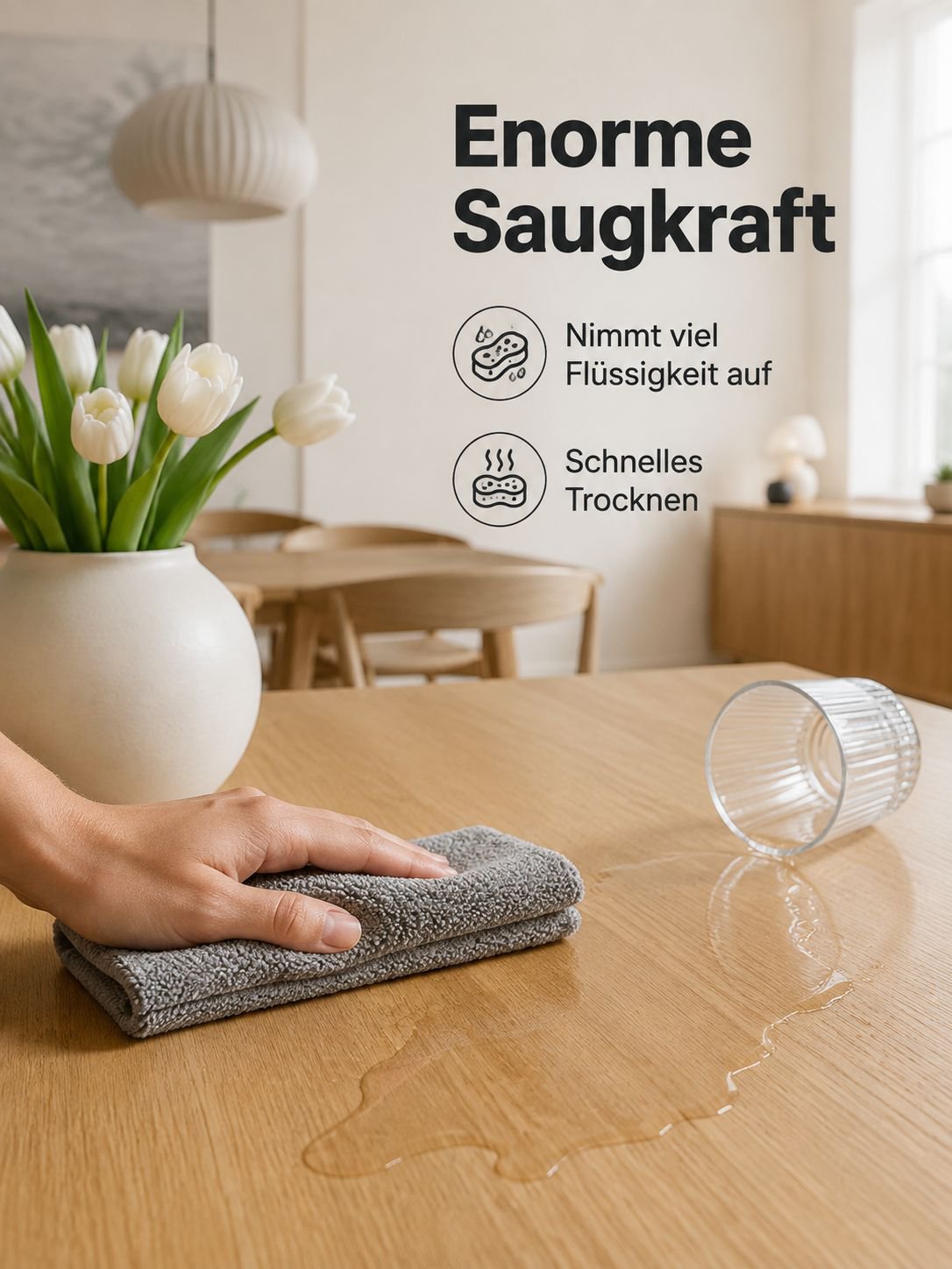 Haushalts Bambusfaser Wischtuch, ölabweisend für Geschirr