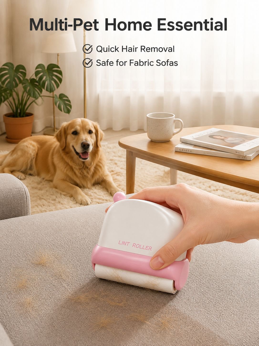 Compact Sticky Lint Roller, Pet Hair Remover for Clothes