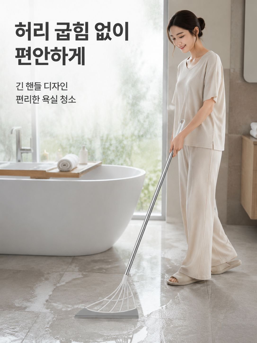 화장실 전용 실리콘 바닥 청소기