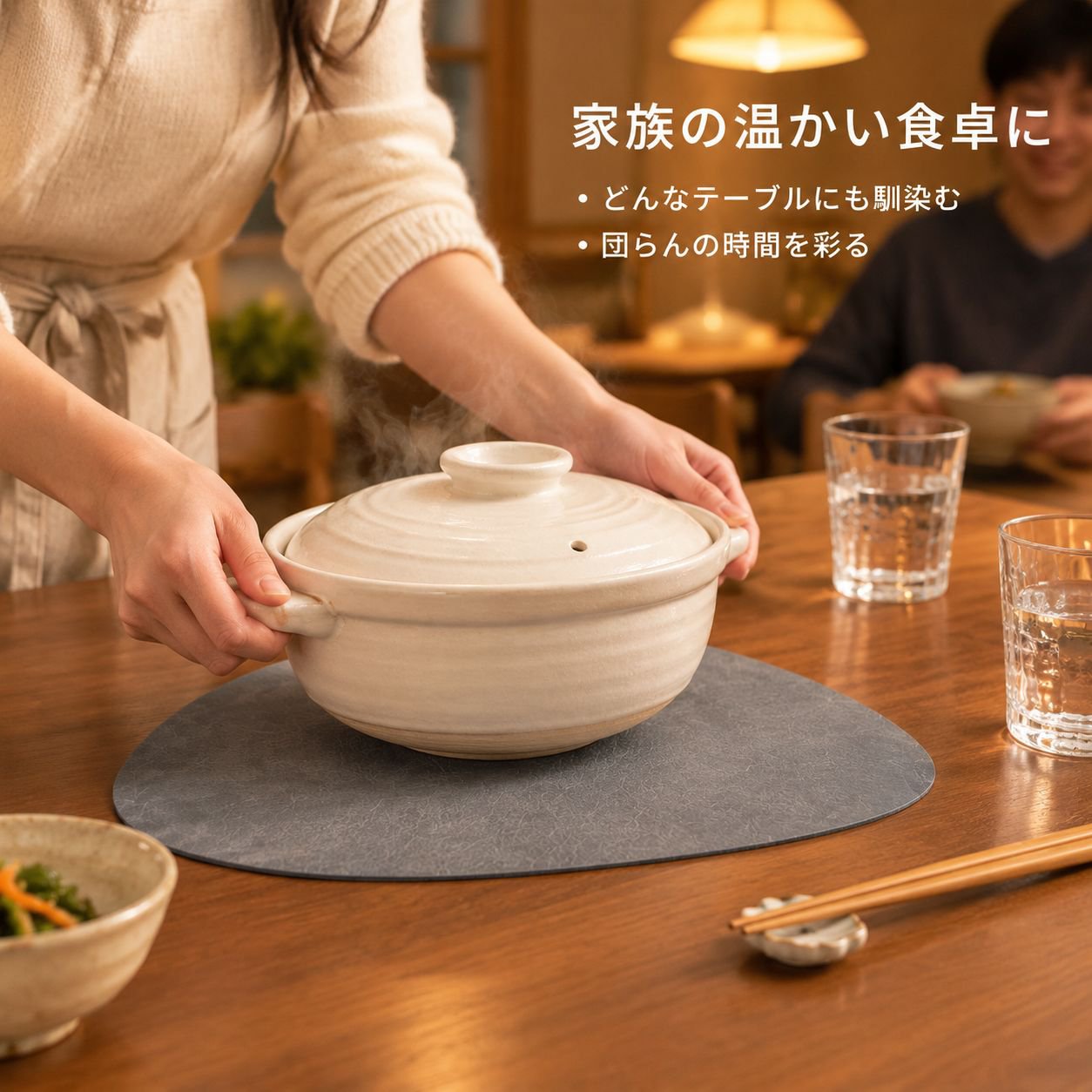 牛革テクスチャーリバーシブルレザープレースマット