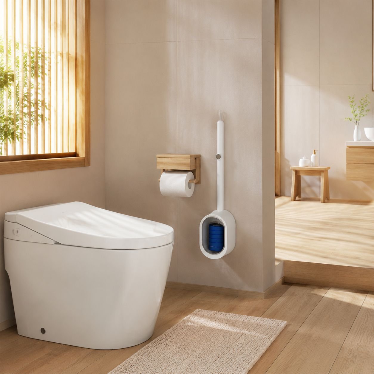 トイレ掃除が楽になる壁掛けブラシセット