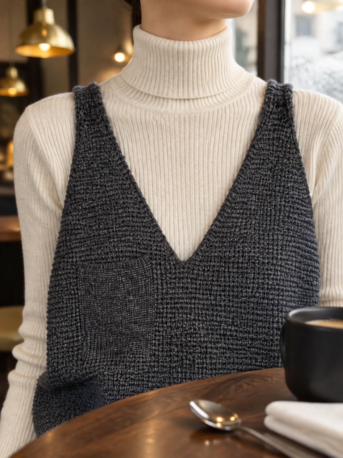 Autumn winter casual knit vest for ladies