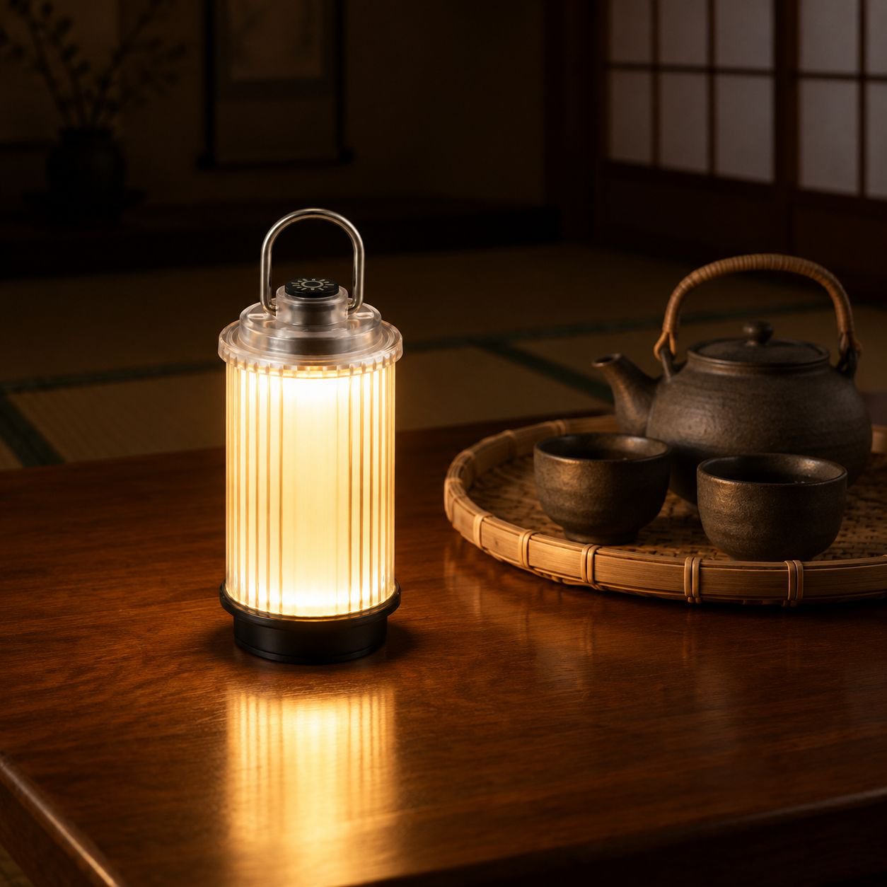 透明ボディのLEDキャンプライト
