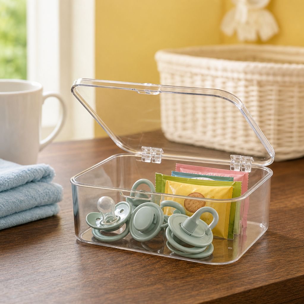 Easy-access flip lid container for home use