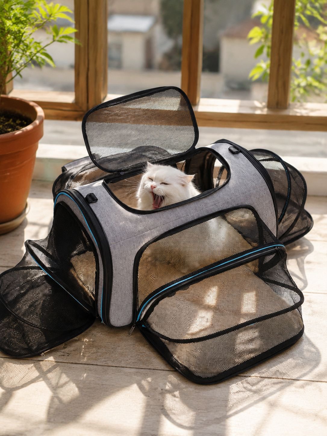 Sac de voyage pour chat et petit chien avec espace douillet